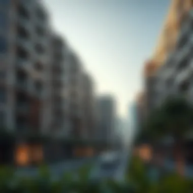 Residential units in the Hamdan Center highlighting urban living