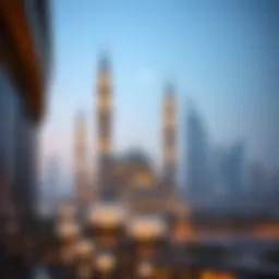 A skyline view of the UAE showcasing Islamic architectural designs
