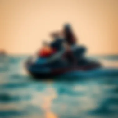 Jet Ski Thrills Adventurous jet skier gliding over the Arabian Gulf waters