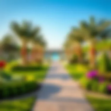 Lush landscaped gardens and recreational areas highlighting the lifestyle benefits of living on Jumeirah Bay Island
