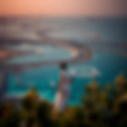 Panoramic View of Jumeirah Bay Island A panoramic view of Jumeirah Bay Island showcasing its stunning coastline and luxurious residential properties