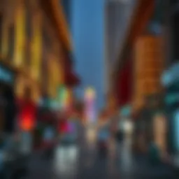 A panoramic view of Khalid Bin Waleed Street showcasing its vibrant atmosphere.