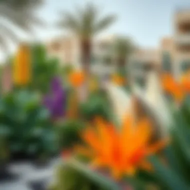 Native Flora Garden in Dubai Stunning landscaped garden showcasing native flora in Dubai