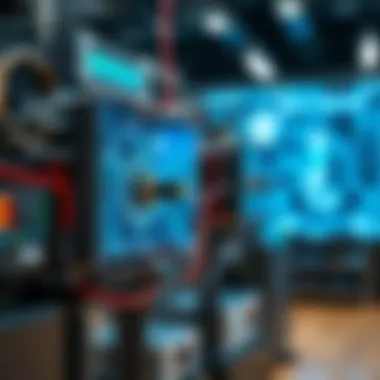 Close-up of high-tech devices representing innovation and technology