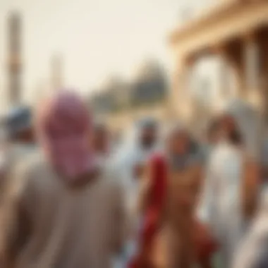 Eid Festivities in the UAE A group of Emiratis engaging in traditional cultural activities during Eid