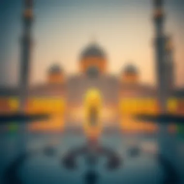 Sheikh Zayed Grand Mosque on National Holiday The Sheikh Zayed Grand Mosque adorned for a national holiday observance