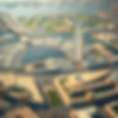 Aerial view of Dubai's Free Zone areas showcasing modern infrastructure