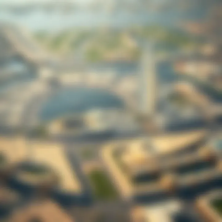 Aerial view of Dubai's Free Zone areas showcasing modern infrastructure