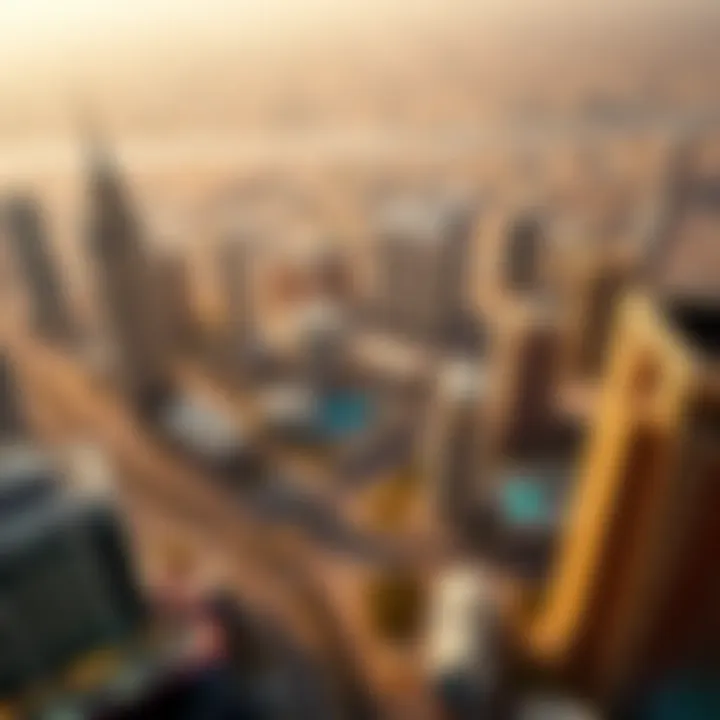 Aerial view of a bustling real estate development