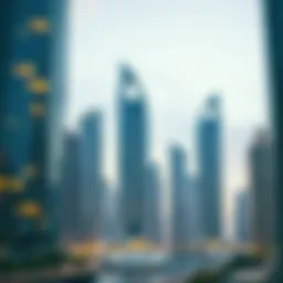 A stunning view of futuristic skyscrapers in Dubai Marina