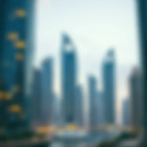 A stunning view of futuristic skyscrapers in Dubai Marina