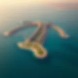 Aerial view of Palm Jebel Ali showcasing its unique design and surrounding waters.