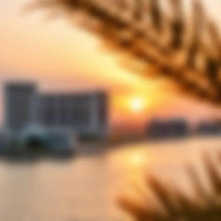 Scenic Sunset at Palm Jebel Ali Sunset view over the Palm Jebel Ali development, emphasizing its beauty.