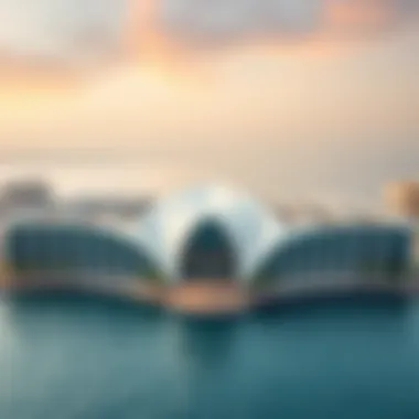 Stunning aerial view of Port Rashid Cruise Terminal 3 showcasing its modern architecture