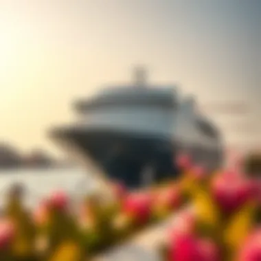 Luxurious cruise ship docked at Port Rashid, highlighting the terminal's capacity and services