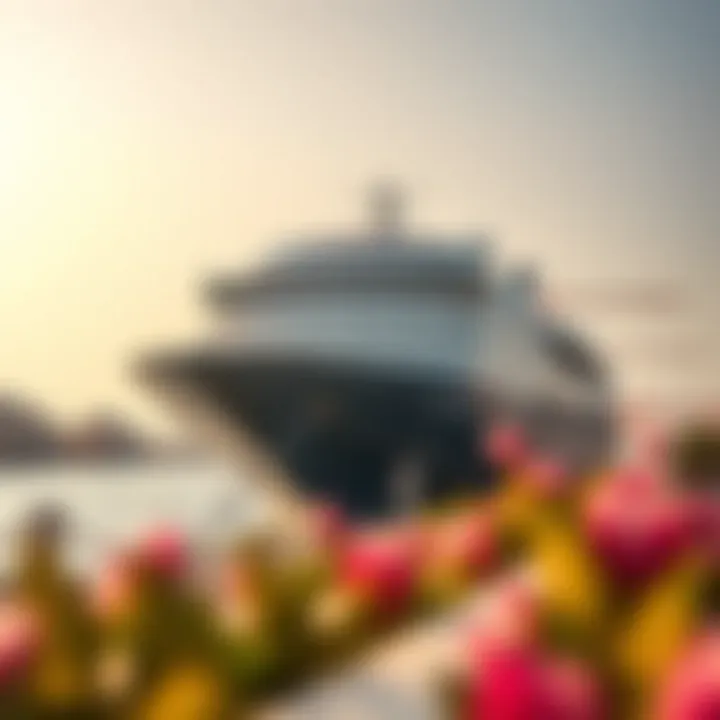 Luxurious cruise ship docked at Port Rashid, highlighting the terminal's capacity and services