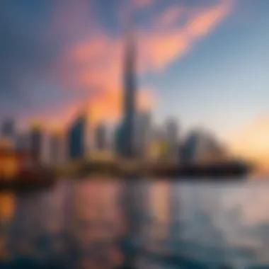 Dubai Skyline Embracing the Essence of Ramadan Luxurious Dubai skyline reflecting Ramadan spirit