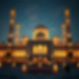 Majestic view of a mosque during Ramadan