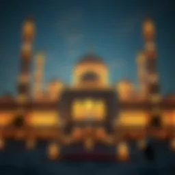 Majestic view of a mosque during Ramadan