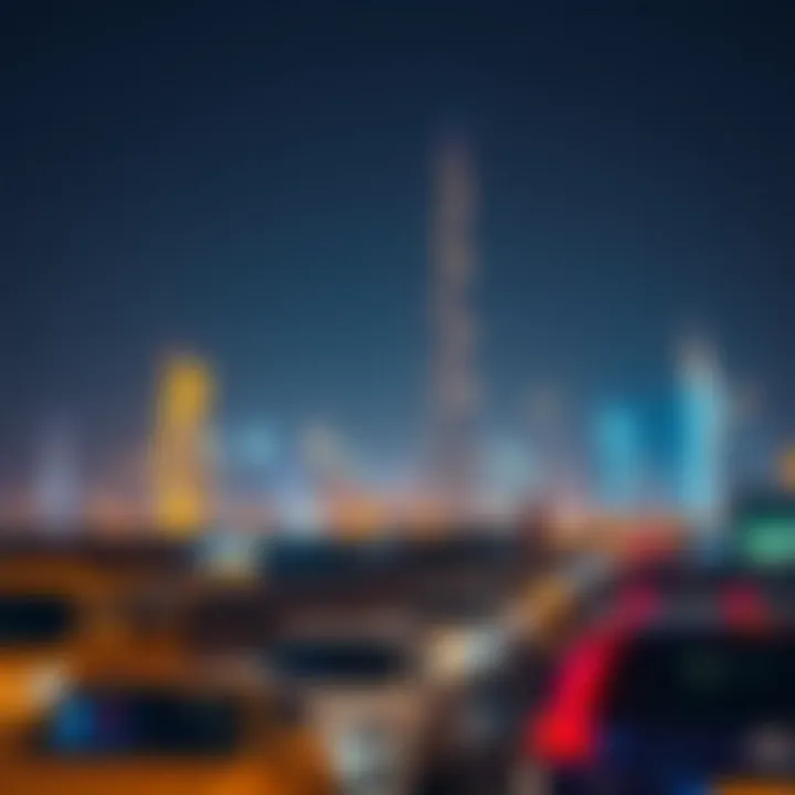 Sahara Tower illuminated at night creating a vibrant skyline