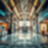 Luxurious shopping mall interior showcasing high-end brands