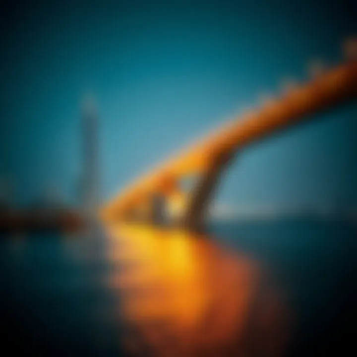 Nighttime Illumination of Reem Island Bridges Nighttime illumination of Reem Island bridges against the skyline