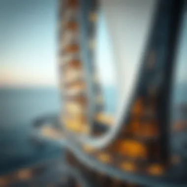 Architectural details of a sea tower showcasing innovative design