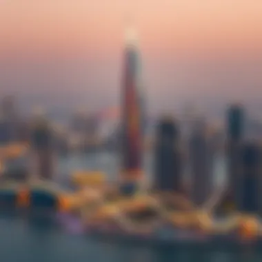 U Bora Tower surrounded by Dubai skyline, emphasizing its prime location