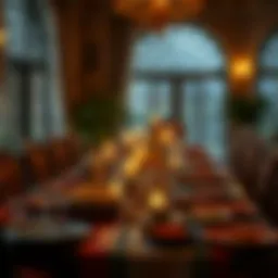A beautifully set table for iftar with traditional dishes.