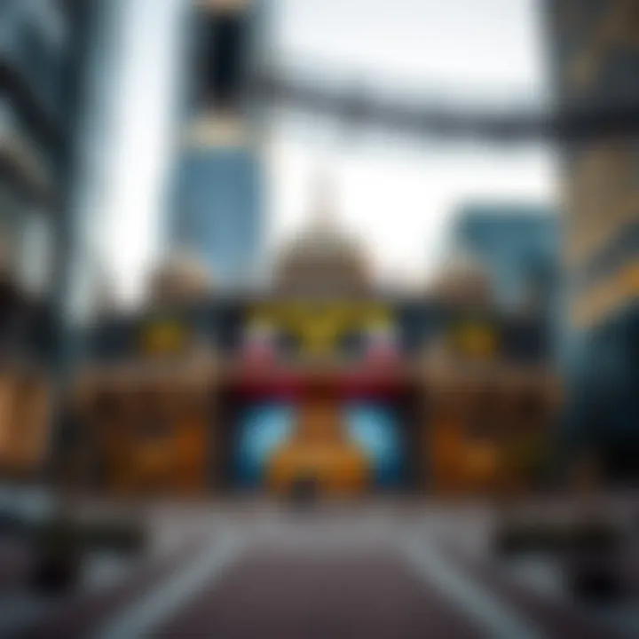 An urban setting with prayer timings displayed digitally