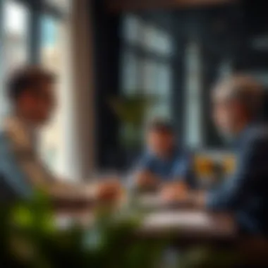 Conflict resolution meeting between landlords and tenants.