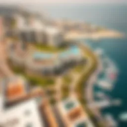 Aerial view of Yas Water Edge showcasing its luxurious residential layout